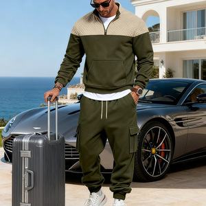 PASUXI Tuta Sportiva da Uomo a Blocchi di Colore, Vestibilità Ampia, Stile <span class=keywords><strong>Cargo</strong></span>, con <span class=keywords><strong>Felpa</strong></span> con Collo Alto <span class=keywords><strong>e</strong></span> Pantaloni Jogger, Set 2 Pezzi - Product Image 6