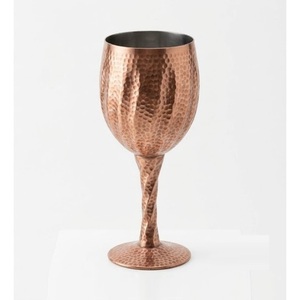 Ensemble de gobelets à vin en cuivre martelé artisanal, verres à vin incassables en métal avec doublure en acier inoxydable pour bar à domicile - Product Image 4