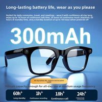 Lunettes de traduction intelligentes IA avec caméra 1200W, double microphone, réduction du bruit, diffusion en direct, sortie stable JCALLY