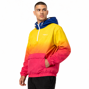 Custom <b>Men</b> Gradient Anorak <b>Jacket</b> Half Zip Hooded Windbreaker Lightweight Pullover Outdoor Streetwear OEM Supplier <b>men's</b> <b>jackets</b> - Product Image 3