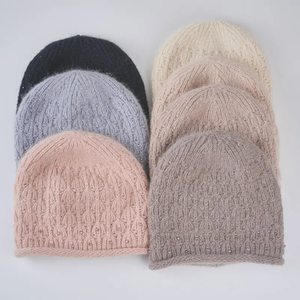 Bonnet élégant tricoté à la main avec décoration en strass pour femmes, couleur unie, casquette chaude d'hiver, style décontracté, taille adulte 56-58CM - Product Image 6