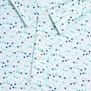 Camisas de pesca tipo polo blancas de secado rápido, 100% poliéster de alta calidad. - Product Image 4