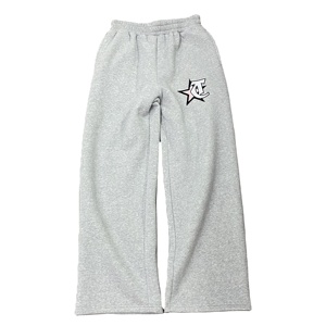 Pantalon de survêtement personnalisé avec logo brodé, ample, à jambes larges, en coton tricoté, pantalon de jogging évasé pour homme - Product Image 1