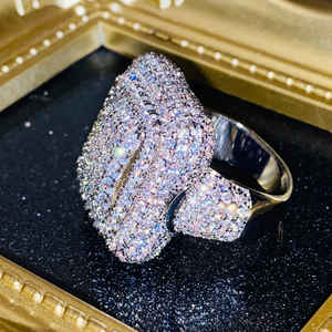 แหวน D'VINS JEWELS รุ่น Unisex Hip Hop Classic ได้รับการรับรองจาก IGI ทองคำแท้ 14K ประดับเพชรเต็มวง ทรงกลม สำหรับงานปาร์ตี้ หรูหรา รุ่น HR06 น้ำหนัก 20-22 กรัม - Product Image 1