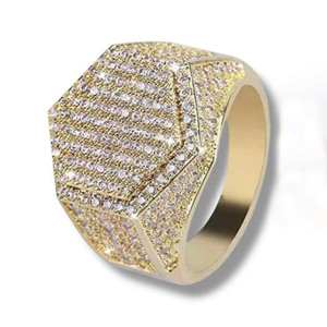 Men's Moissanite Diamond Cluster <b>Ring</b> 925 Sterling Silver Rhodium Plated Hip-Hop Art Deco Style Engagement Gift <b>Iced</b> Out Jewelry - Product Image 1
