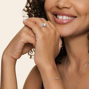 Anillo de Compromiso Floral RITZIN, Estilo Elegante, Corte Redondo, Anillo de Boda Trenzado para Mujer en Oro Rosa y Plata, Menos de $1000 - Product Image 3