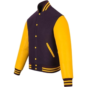 Veste de baseball universitaire pour homme, boutonnée, couleur personnalisée, vente en gros - Product Image 3