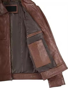 Chaqueta de Cuero de Piel de Oveja Genuina para Hombre de Primera Calidad |   Nuevo Abrigo de Cuero de Invierno de Diseño Moderno |   OEM al por Mayor - Product Image 6