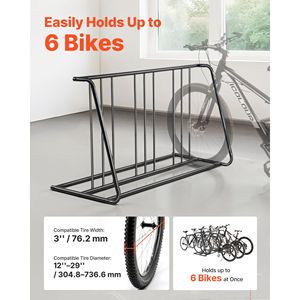 Support de vélo autoportant en acier carbone double face pour pneus de 3 pouces/76,2 mm - Product Image 3