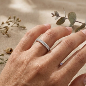 Anillo de Diamantes Pragalbh Full Eternity, Anillo de Boda con Corte Brillante, Oro Blanco, Apilable, Diamante Cultivado en Laboratorio, Joyería Minimalista de Lujo para Hombre - Product Image 6