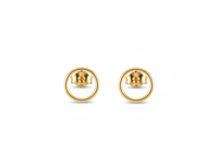 Boucles d'oreilles minimalistes jaunes en or 14 carats, design géométrique circulaire, unisexe, à porter au quotidien