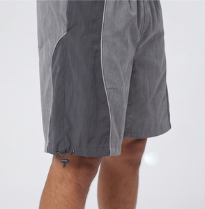 Ensemble short et veste coupe-vent demi-zippée pour homme, décontracté, 100 % nylon polyester, coupe ample, épaules tombantes, style streetwear d'été - Product Image 6