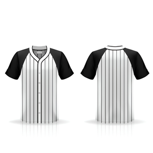 100% Polyester Baseball Jersey Custom Plain Blank Button-Up Pinstripe Mesh Short Sleeve Piping <b>Ringspun</b> OEM Supplier Front - Product Image 5