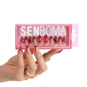 Uñas Postizas de ABS con Diseño Cuadrado en Forma de Almendra, Estilo Pastel, Estéticas y Lindas, con Pegamento y Lima para Uñas, Estilo Francés, para Uso en Salón, Medianas/Largas/Cortas - Product Image 6