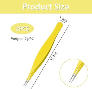 Pinzas Profesionales para Cejas con Punta Inclinada, Pinzas para Pestañas, Pinzas para Depilar - Product Image 3