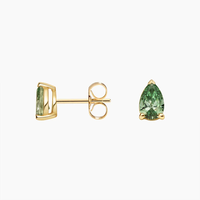 Boucles d'oreilles clous unisexes classiques pour tous les jours, en or jaune 14K plaqué or, avec diamants de laboratoire taille poire, percés au laser, certifiés IGI, de luxe