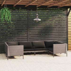 Grand ensemble de salon de jardin en acier gris foncé thermolaqué - Product Image 1