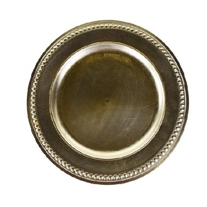 Assiette de présentation ronde en or rose antique, assiette décorative pour mariage, assiette de service en métal, vaisselle de luxe - Product Image 4