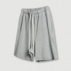 กางเกงขาสั้นผู้ชายทรงโอเวอร์ไซส์ปี 2026 คุณภาพสูง ล้างสีแบบแอซิดวอช ทำสีซีดแบบวินเทจ โลโก้แบบดิสเทรสสั่งทำพิเศษ พิมพ์ลายสกรีนตามสั่ง - Product Image 3