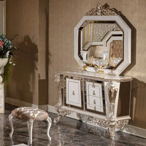 Ensemble de chambre à coucher de luxe en bois de mahogany massif, taille King, style européen moderne, meubles sculptés pour appartement, fabriqué en Indonésie, livraison gratuite - Product Image 5