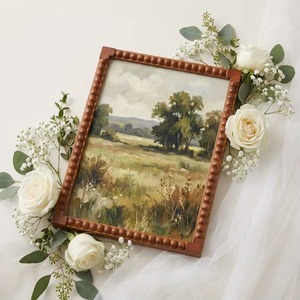 Cadre photo carré en bois de manguier fait main, créatif, classique, vintage, orné, avec perles bulles, écologique, étanche, pour mur ou table - Product Image 4