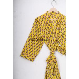 Vestido Largo Hecho a Mano 100% Algodón con Estampado Floral Digital, Cuello en V, Cierre con Cordón, Manga Larga, Transpirable, Romántico, para Invierno - Product Image 5