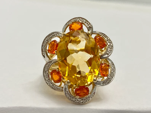 Flower Shape Diamond Vintage Cocktail <b>Ring</b> Alloy Jewelry Prong Setting Oval Stone Women's Engagement Wedding <b>Ring</b> IGI Certified - Product Image 2