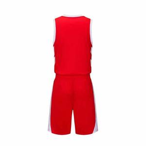 Top Quality <b>Red</b> Unisex Basketball Jersey Set V-Neck Sleeveless Moisture Wicking Polyester Uniform All Seasons Adult Size - Product Image 3