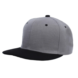 Gorra Snapback Unisex Gris y Negra de 6 Paneles, Malla de Hilo de Algodón, Estilo Urbano, Visera Plana, Casual para Adultos, Primavera, Verano, Viajes - Product Image 1