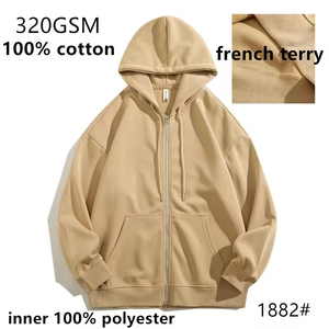 Fabricant de sweats à capuche personnalisés 500 GSM épais, surdimensionnés, en polaire d'hiver 100% coton, brodés, écologiques et respirants - Product Image 3