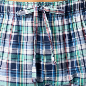 Teal Blue Tartan <b>Men</b> Lapel <b>Pajama</b> <b>Set</b> Soft Long Sleeve Cotton Airy Durable Relaxed Wholesale <b>Men</b>’s Sleepwear <b>Sets</b> - Product Image 5