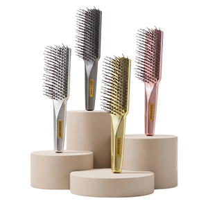 Cepillo de Pelo Compacto Profesional Gold HairProfessional, Rectangular, de Nailon, con Mango de Plástico, en Dorado Metálico, Plateado, Rosa, en Caja - Product Image 1