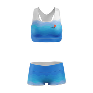 Conjunto de 2 Piezas para Yoga de Cintura Media, Top Corto con Cuello Redondo y Pantalones Cortos con Cinturón, Elástico en 4 Direcciones, Transpirable, de Secado Rápido, para Gimnasio - Product Image 2