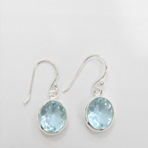 Blue Topaz Gemstone 925 <b>Silver</b> <b>Dangle</b> & Drop <b>Earrings</b> Anti Tarnish Light Weight Sterling <b>Silver</b> Jewelry for Women - Product Image 3