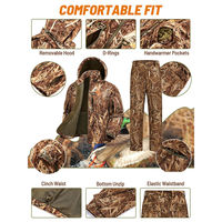 Ensemble de chasse imperméable pour homme, camouflage, veste et pantalon tactiques en polaire thermique, motif herbe de roseau, équipement de pêche en plein air