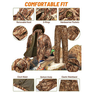 Traje de Caza Impermeable para Hombre, Camuflaje, Chaqueta Táctica de Forro Polar Térmico y Pantalones, Patrón de Hierba de Caña, Equipo de Pesca para Exteriores - Product Image 5
