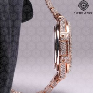 Montre de Luxe Charm Jewells en Acier Inoxydable, Boîtier 40mm, Mouvement Mécanique Analogique, Bracelet Tendance pour Homme, Accents Diamantés, Étanchéité 10 ATM - Product Image 3