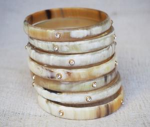 Bracelets manchette uniques en corne de buffle naturelle, larges et polis, pour femmes, bijoux et accessoires de mode - Product Image 5