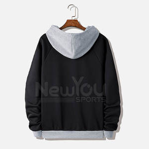 เสื้อฮู้ดผู้ชาย NewYou สีดำเทา สวมใส่สบายในฤดูหนาว ระบายอากาศได้ดี เป็นมิตรกับสิ่งแวดล้อม ทรงปกติ ผ้าฝ้าย 100% เฟรนช์เทอร์รี่ - Product Image 6