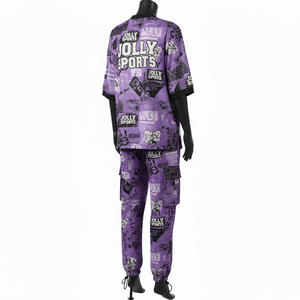 Women Premium GSM <b>Mesh</b> Fabric Jersey Pant <b>Set</b> Purple Graphic Sublimation Custom Logo Outfit <b>Mesh</b> Jersey and pant Women's <b>Sets</b> - Product Image 5