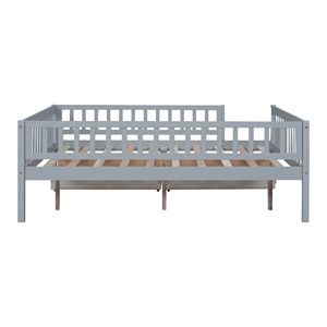 Divano letto matrimoniale in legno con due cassetti, colore grigio - Product Image 5