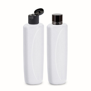 Flacon cosmétique ovale plat en plastique HDPE 450 ml avec bouchon anti-fuite et pompe pulvérisatrice, matériau résistant aux UV, emballage personnalisé, vente en gros - Product Image 4