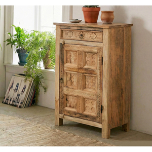 Gabinete de madera tallada a mano de alta calidad, tradicional, con cajones de almacenamiento, acabado natural ecológico, moderno y clásico. - Product Image 1