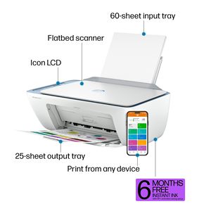 Stampante Inkjet a Colori All-in-One Wireless DeskJet 2842e Blu con Scanner e Copiatrice, 6 Mesi di Instant Ink Inclusi - Product Image 1
