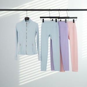 Set Yoga Donna di Alta Qualità Cloud-Feel Define, Maniche Lunghe, Morbido come il Latte, Traspirante e ad Asciugatura Rapida, con Giacca <span class=keywords><strong>Fitness</strong></span> - Product Image 1