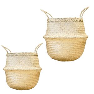 Cestas Decorativas Hechas a Mano de Hierba Marina para Cubrir Macetas y Decorar, Cesta Tejida para Plantas y Almacenamiento - Product Image 1