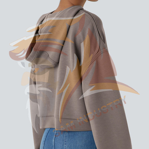 Latest Fashionable Breathable Pullover Women <b>Drop</b> Shoulder Hoodies Trendy Winter Knitted <b>Drop</b>-shoulder Hoodies for Women - Product Image 2