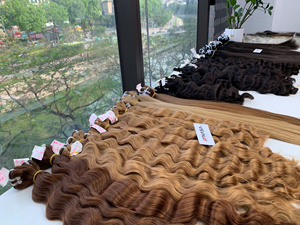 Virgin Human Hair Extensions Bulk <b>Body</b> <b>Wave</b> Super Double Drawn Ends Machine Weft Vietnamese Hair Weave - Product Image 1