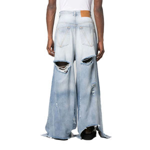 Manufacturer Direct Men's Wholesale Breathable Casual Dark Straight Solid Denim Jeans Embroidery for Summer Autumn Winter - Product Image 6