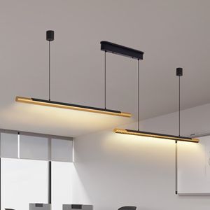 75-Inch Modern Black Gold LED Pendant <b>Light</b> Sleek Dual Tu Adjustable Hanging <b>Light</b> for <b>Dining</b> Kitchen Living Room - Product Image 5